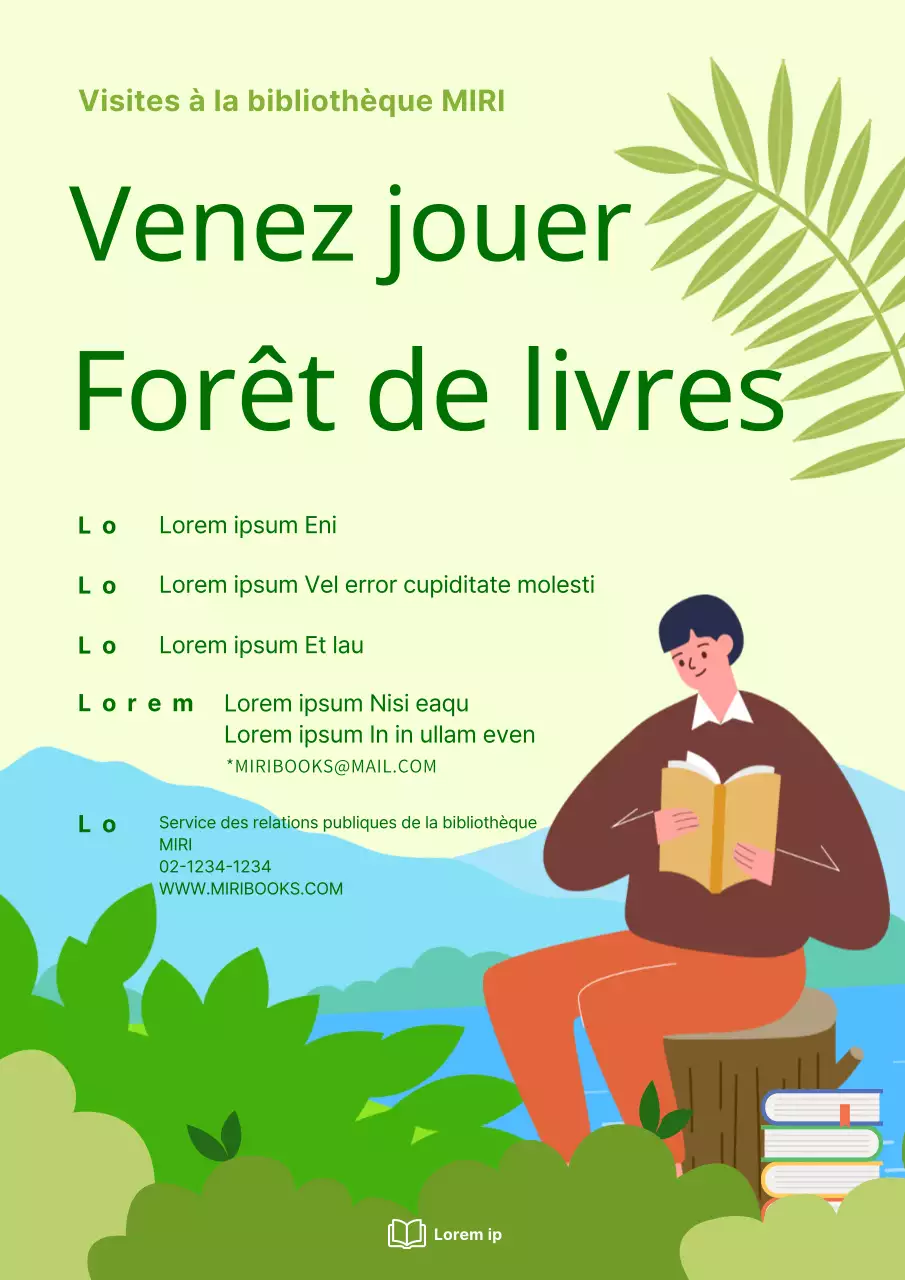 Programme d'excursion dans une bibliothèque avec résumé et discours sur l'état de l'Union