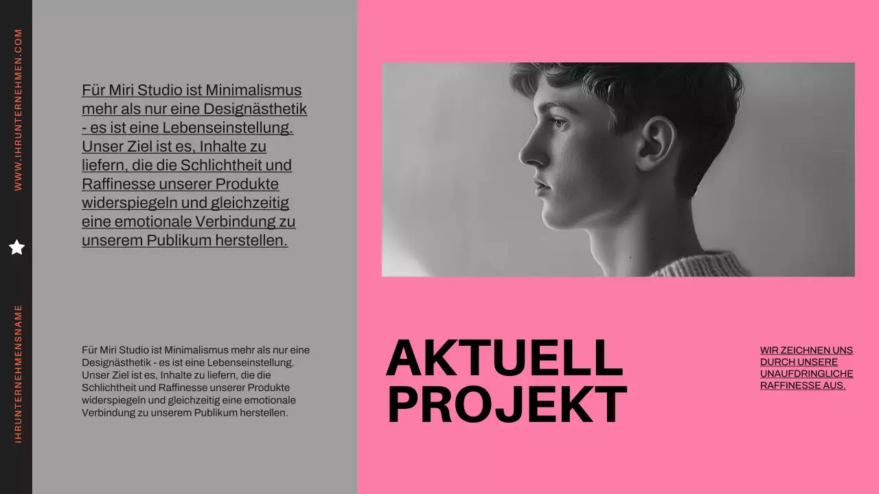 Orange und Schwarz Minimal Modernes Geschäftsprofil