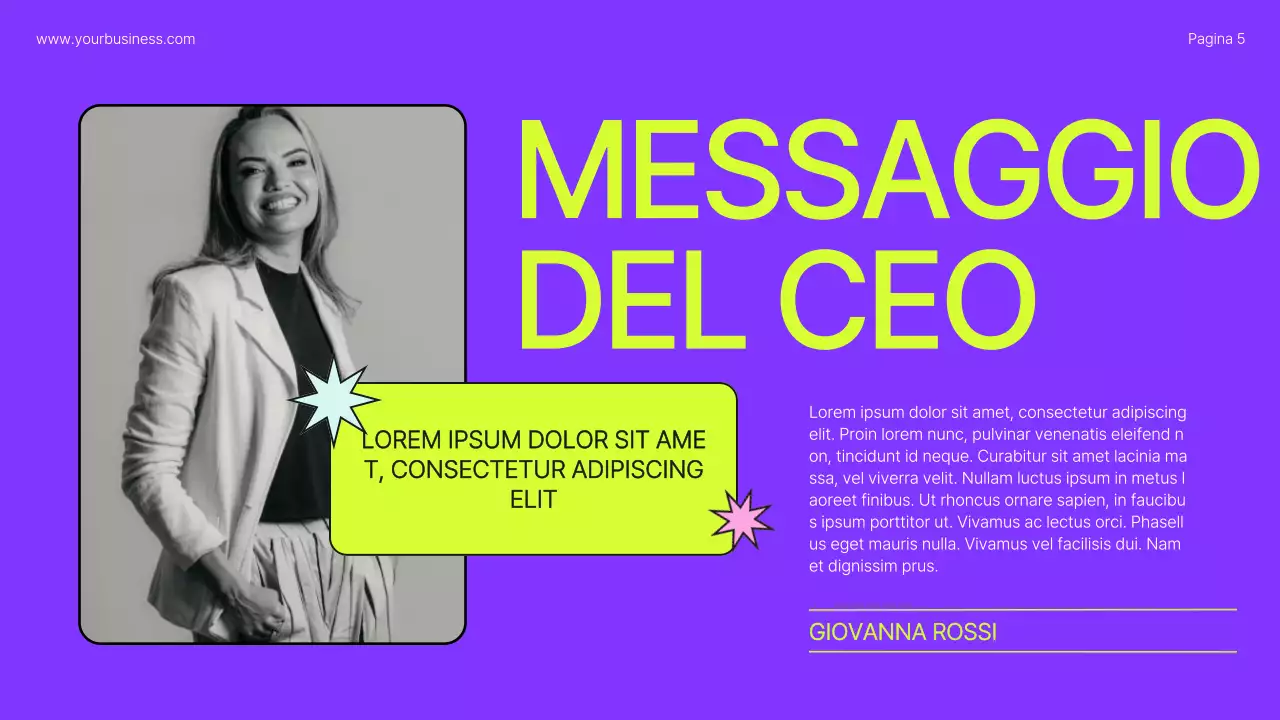 Profilo aziendale Lime Orange Bold Introduzione