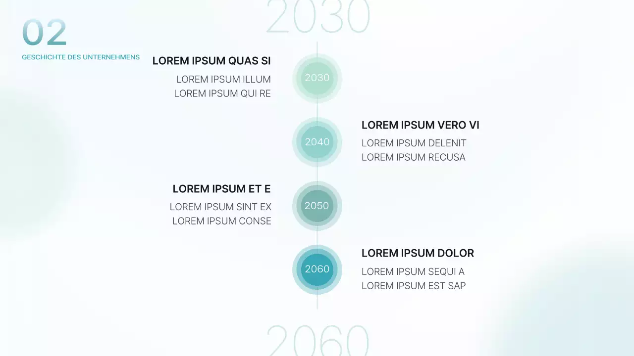 Eine luxuriöse Präsentation für Firmenveranstaltungen in Mint und Hellblau