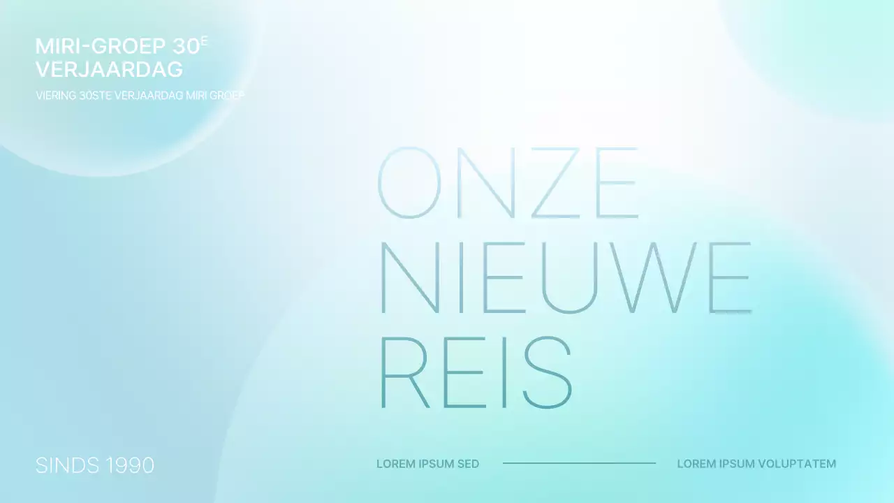 Een luxe bedrijfspresentatie in mint en lichtblauw