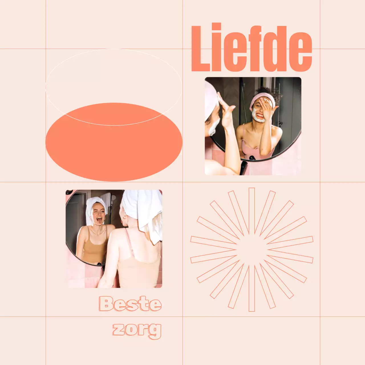 Beige en oranje trendstrategie huidverzorging