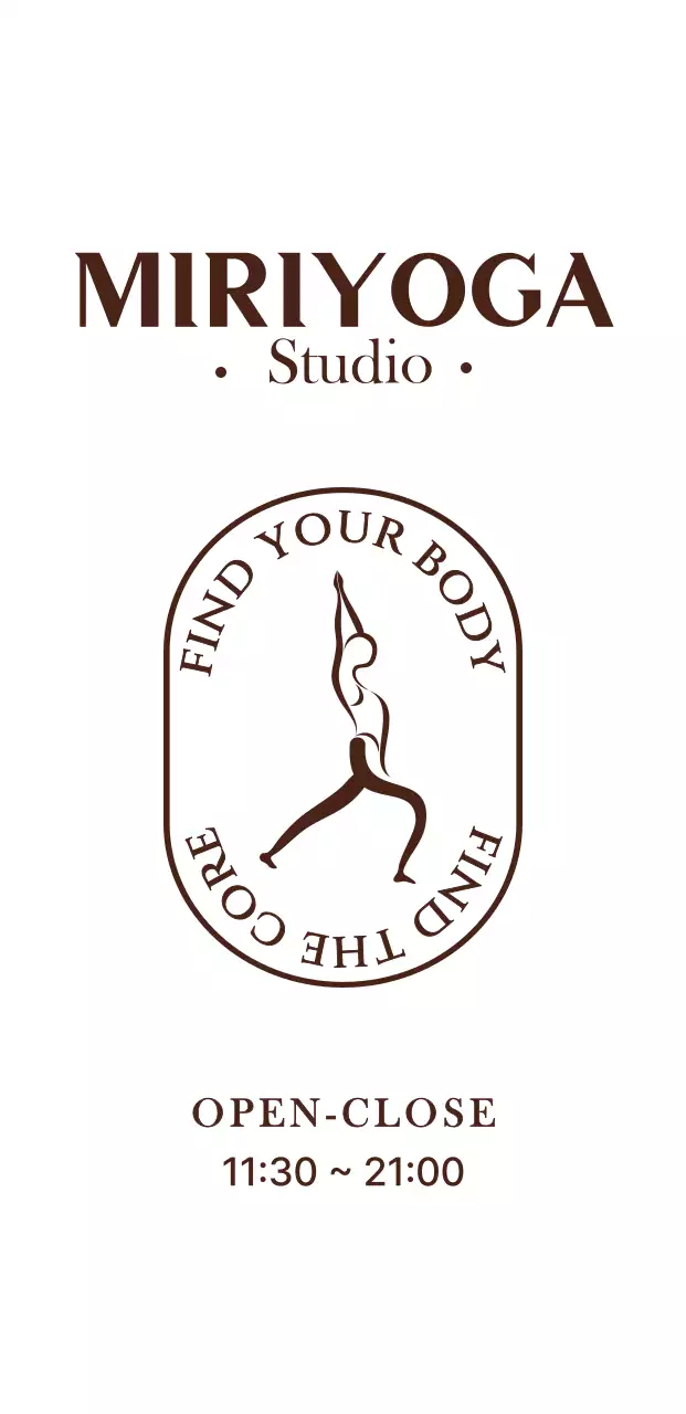 Yoga Studio Open and Closed Time Signs with Illustrations