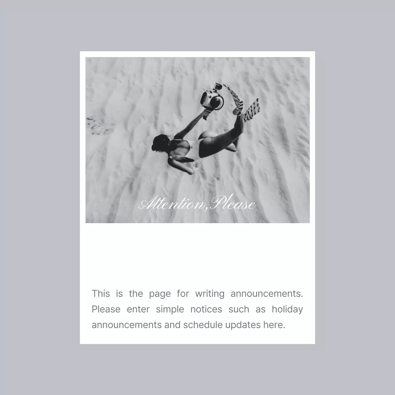 Grey Minimal Announcement Notice Social Media Post