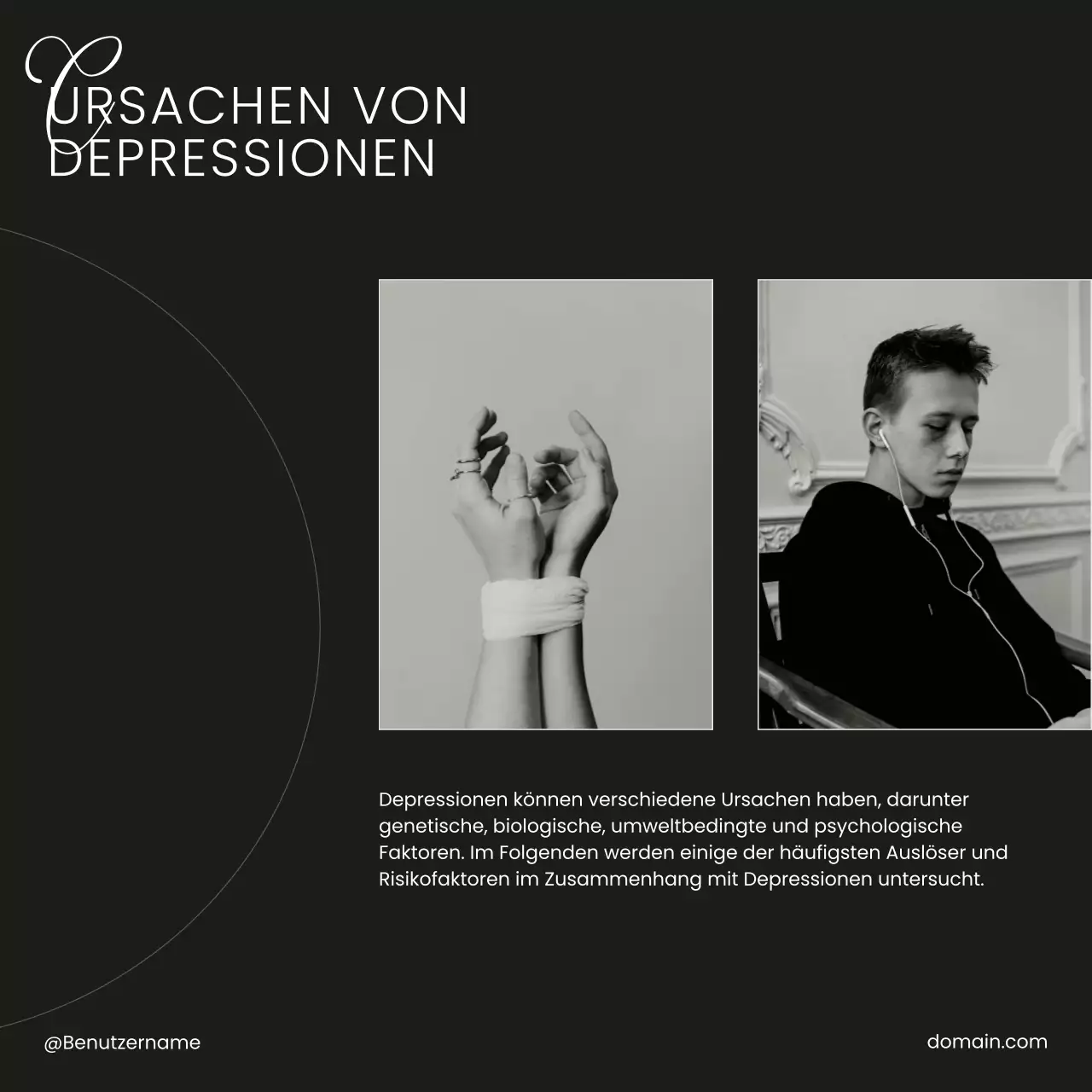 Beige Schwarz-Weiß Minimal Mental Health Care Selbstliebe-Kampagne