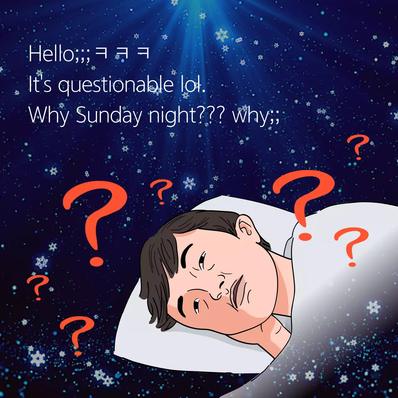 Bài đăng trên mạng xã hội về meme buồn ngủ truyện tranh màu xanh