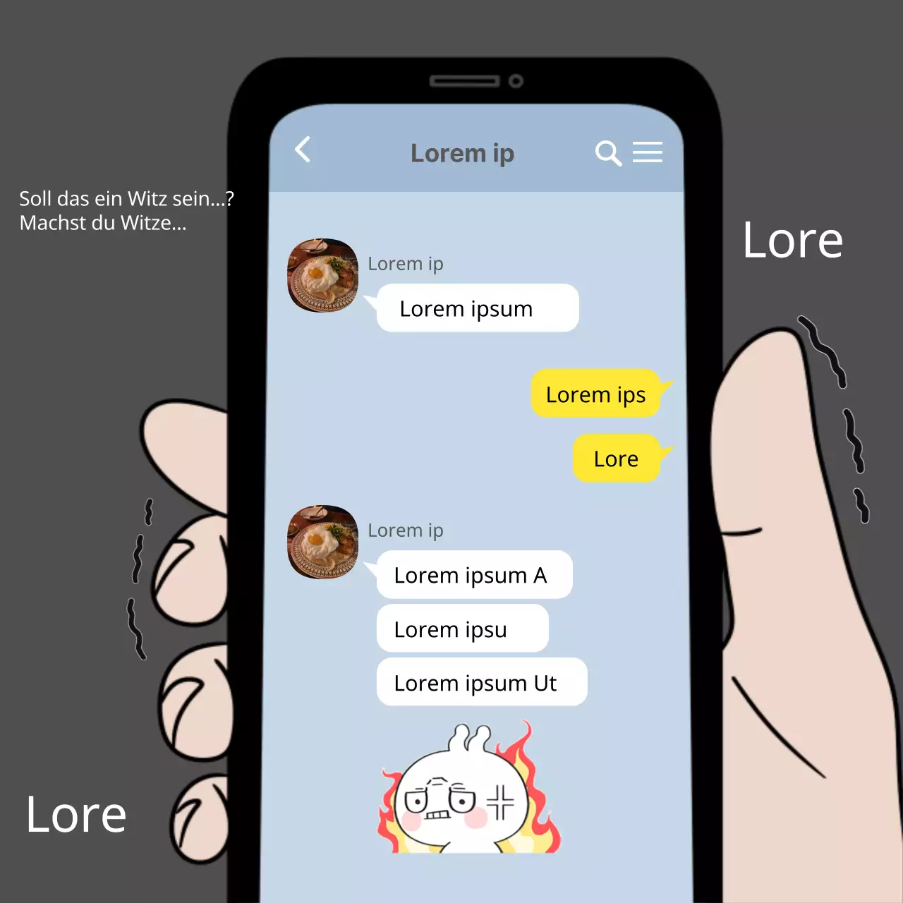 Schwarz und hellblau Gag Abstand Meme Tweet