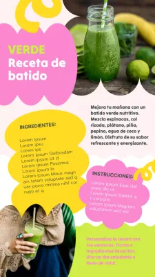 Receta de batido verde refrescante natural verde y amarillo