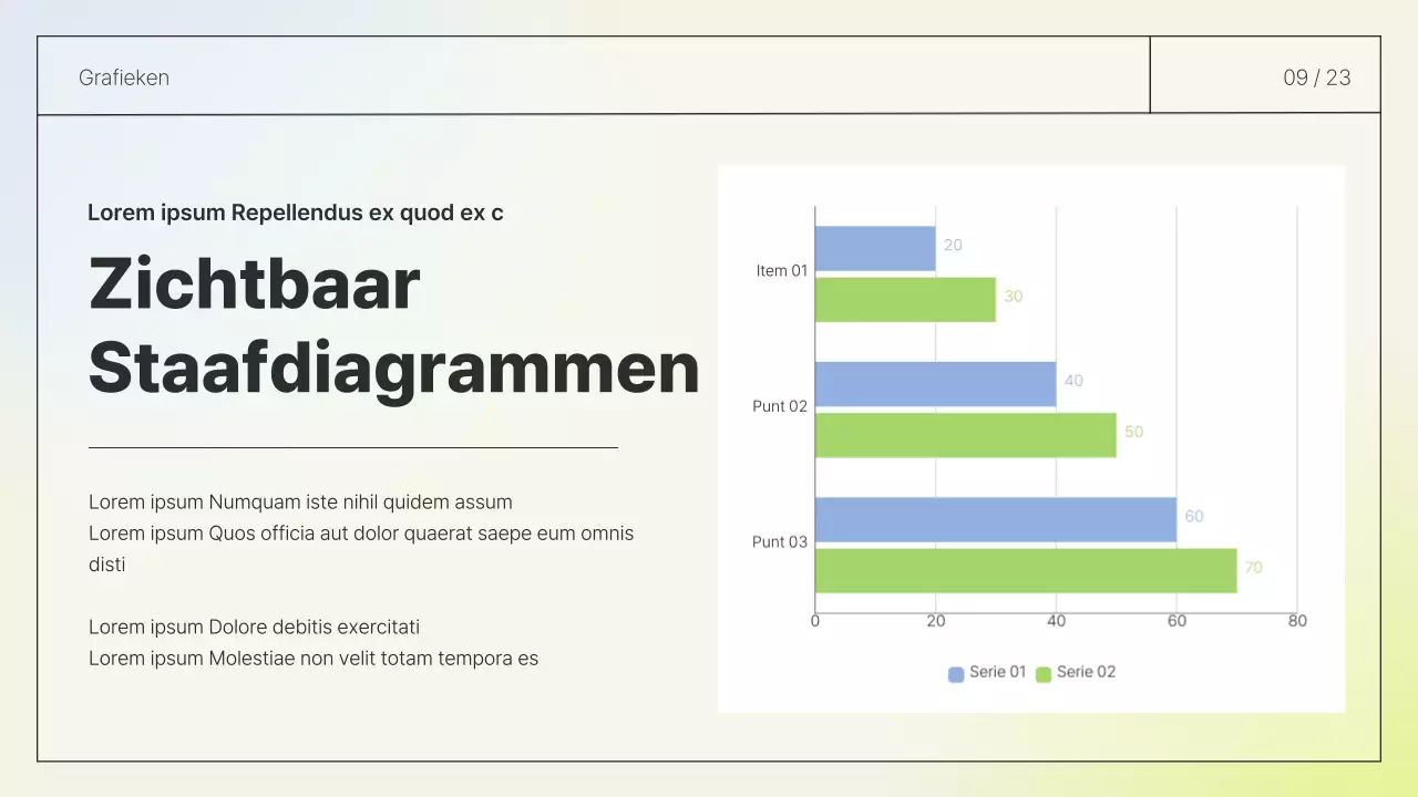 Eenvoudig lay-out rapport in wit en chartreuse