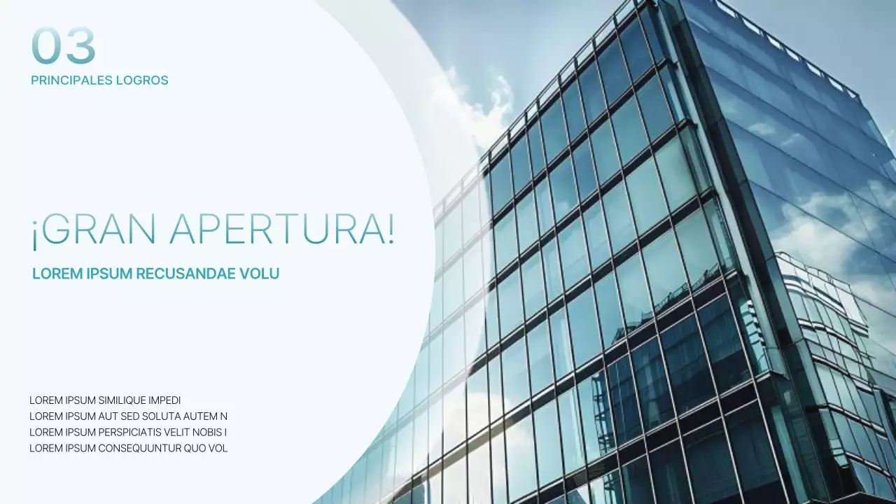 Una lujosa presentación para eventos corporativos en menta y azul claro