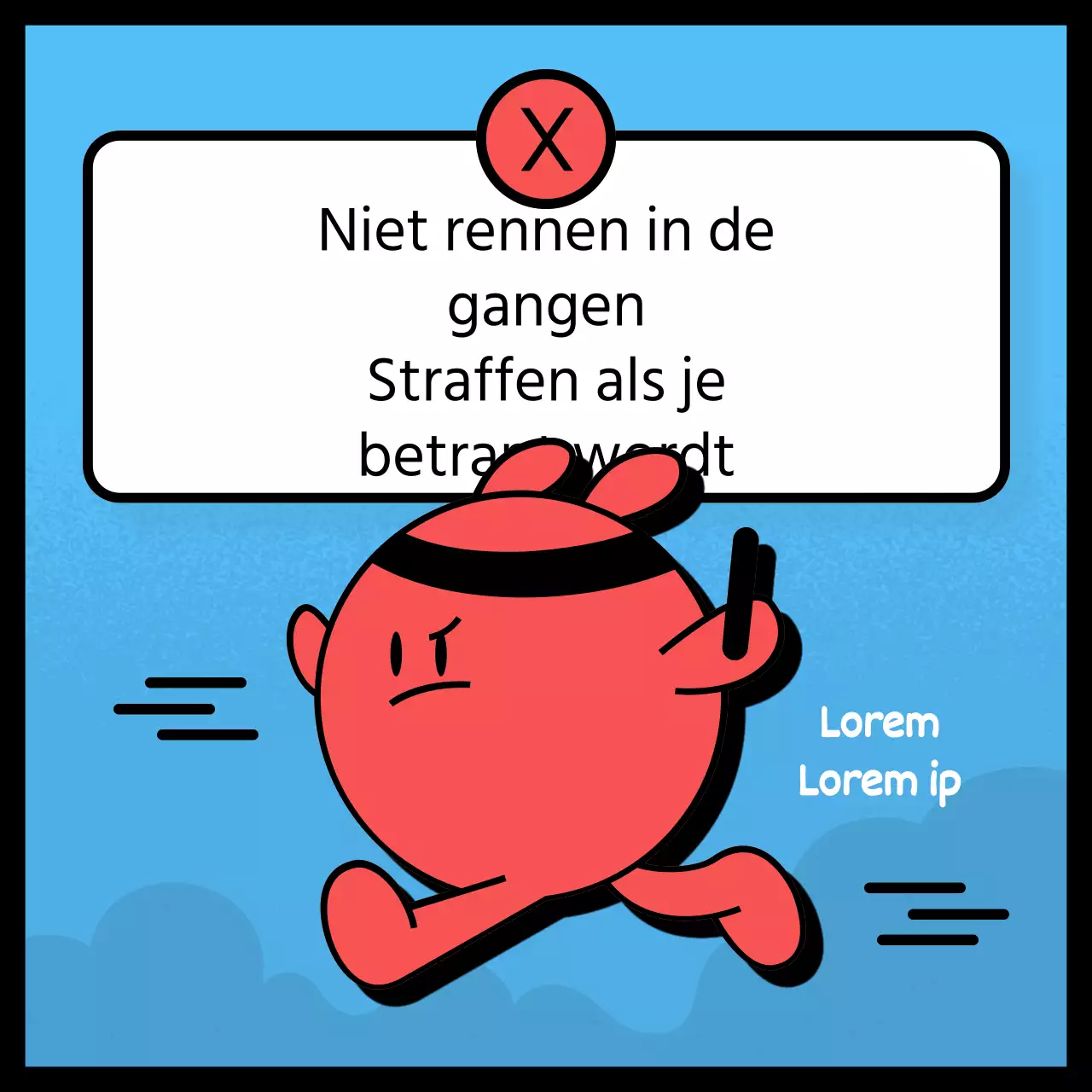 Rood en lichtblauw gemarkeerde boetes