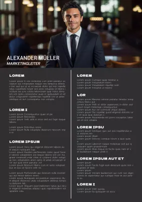 Schwarz-weißer moderner Marketing Manager Lebenslauf Einleitung