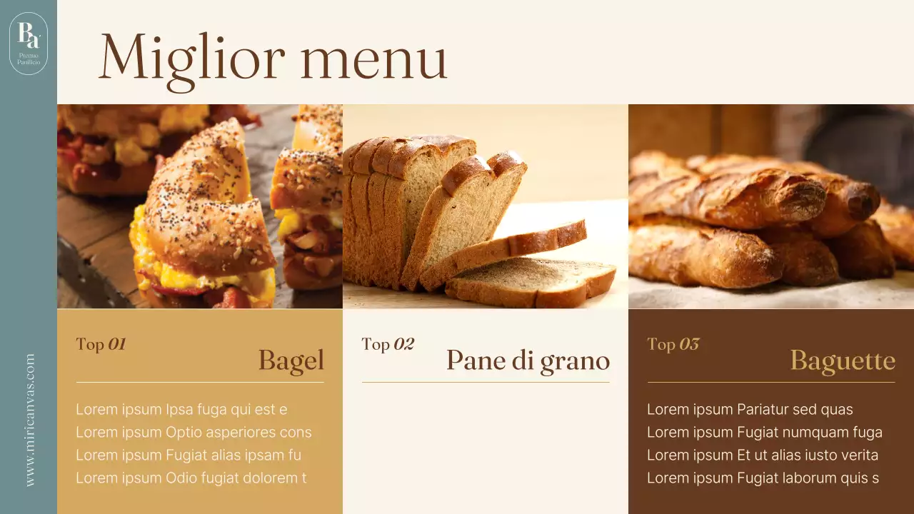 Briefing del marchio di una piccola impresa di panificazione minimalista in azzurro e marrone