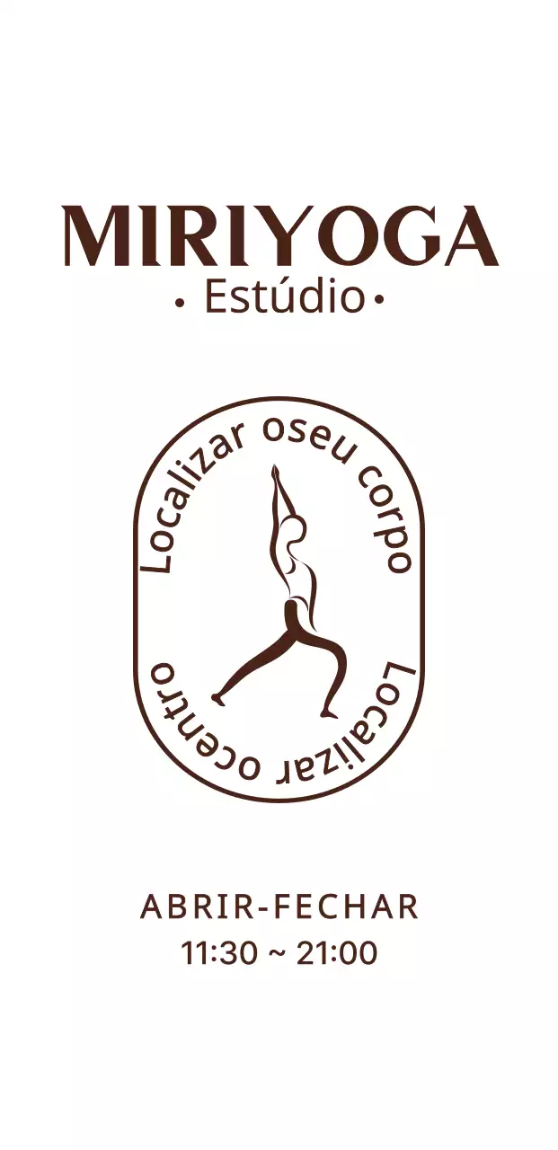 Sinais de hora de abertura e fecho de estúdio de ioga com ilustrações