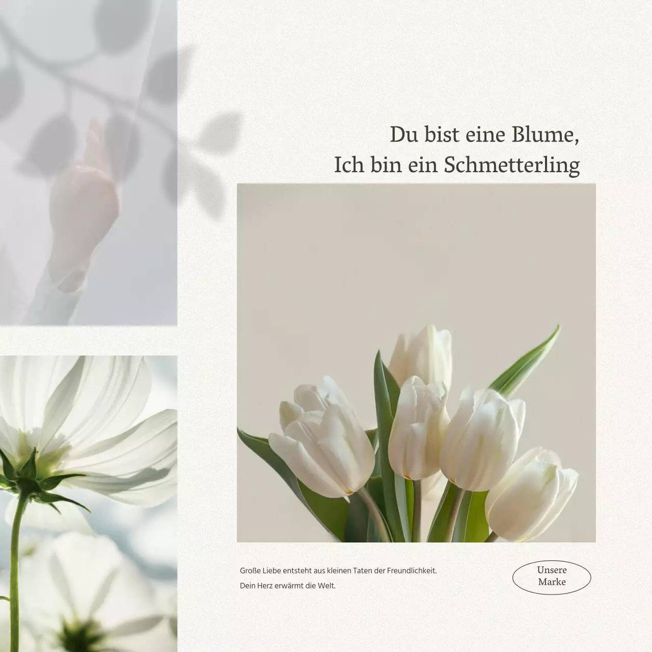 Eine einfache, sentimentale Post in Elfenbein