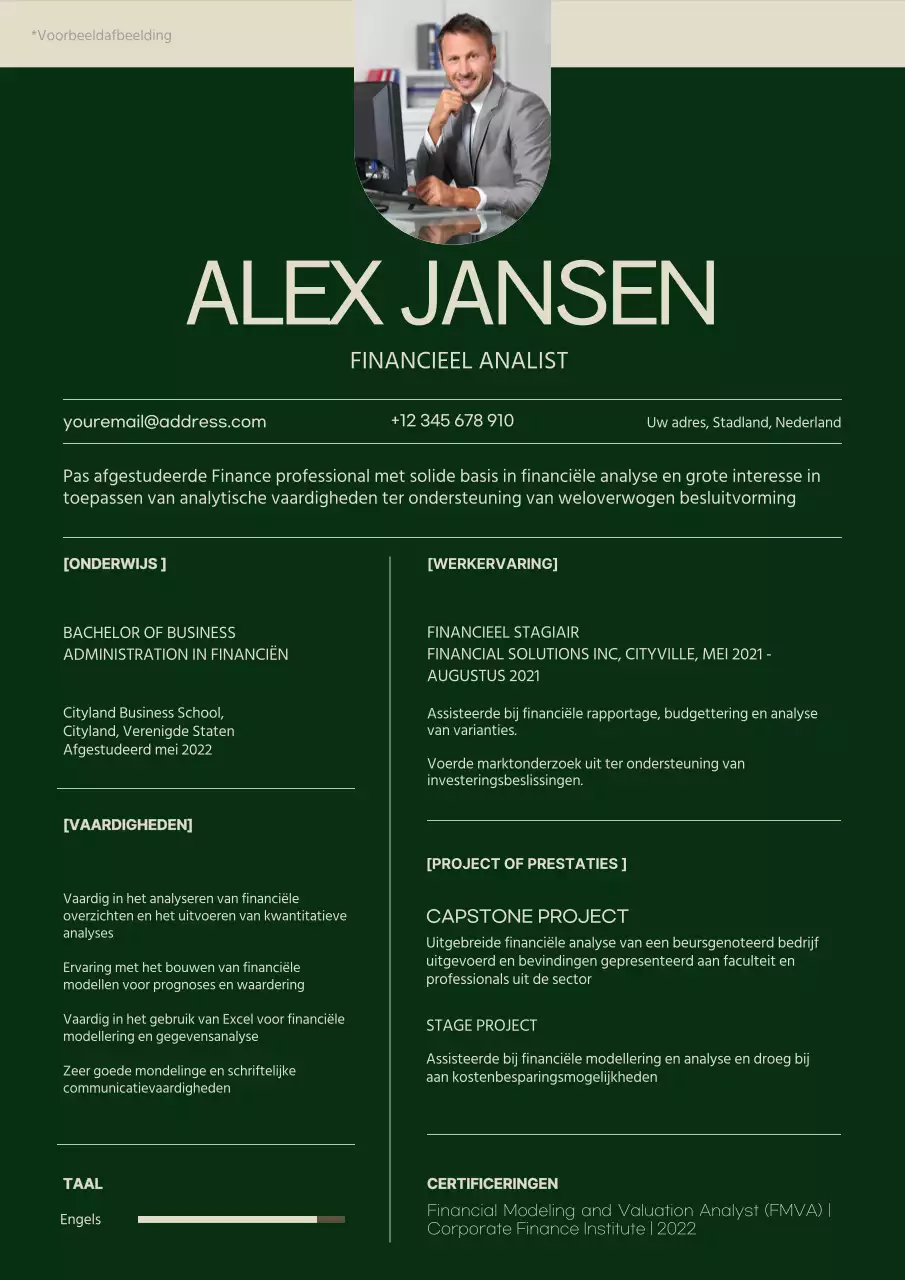 Portefeuille van eenvoudige financiële analisten in groen en beige