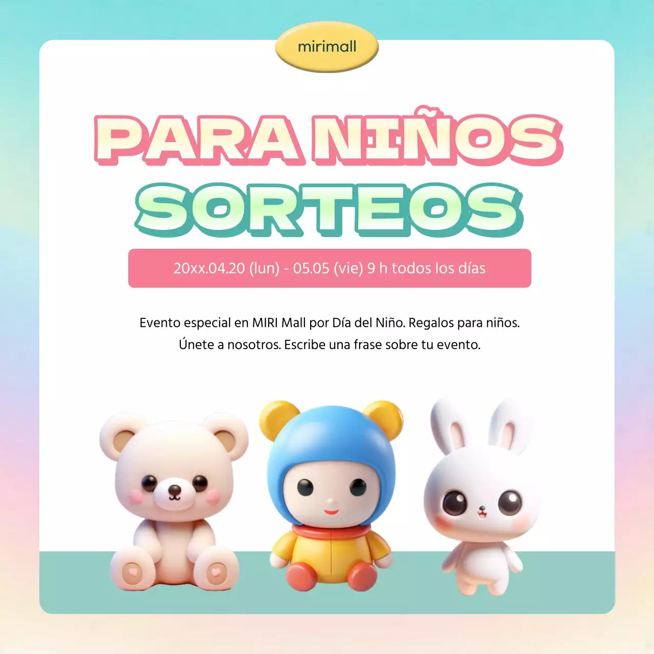 Sobre el Sorteo de la Suerte en rosa y menta