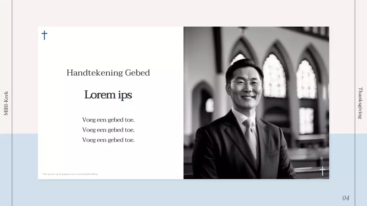 Eenvoudige kerkdienstgids in lichtblauw en marineblauw