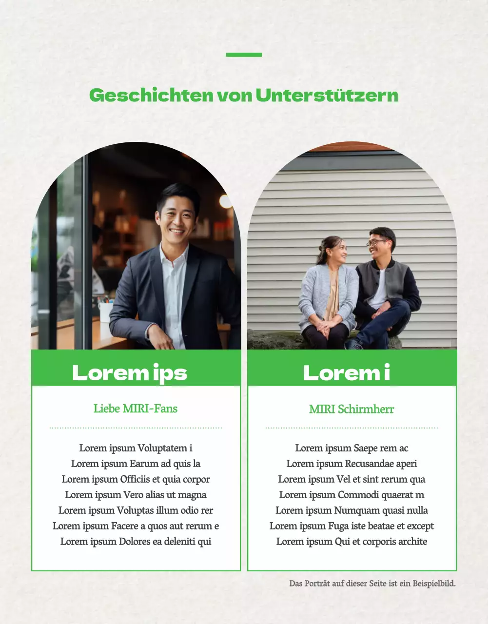 Förderung von Patenschaften im Trend mit Grün und Beige