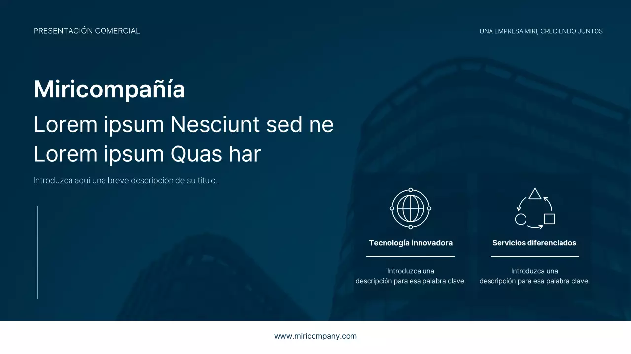 Un sencillo membrete en azul marino y azul claro para su empresa