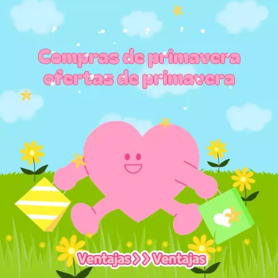 Anuncios en rosa y chartreuse de descuentos para las compras de primavera