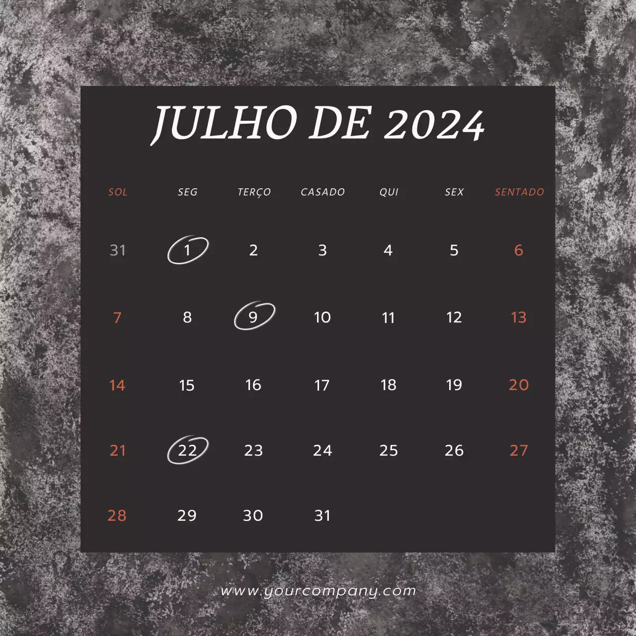 Calendário de tendências cinzento e preto Promoção do blogue