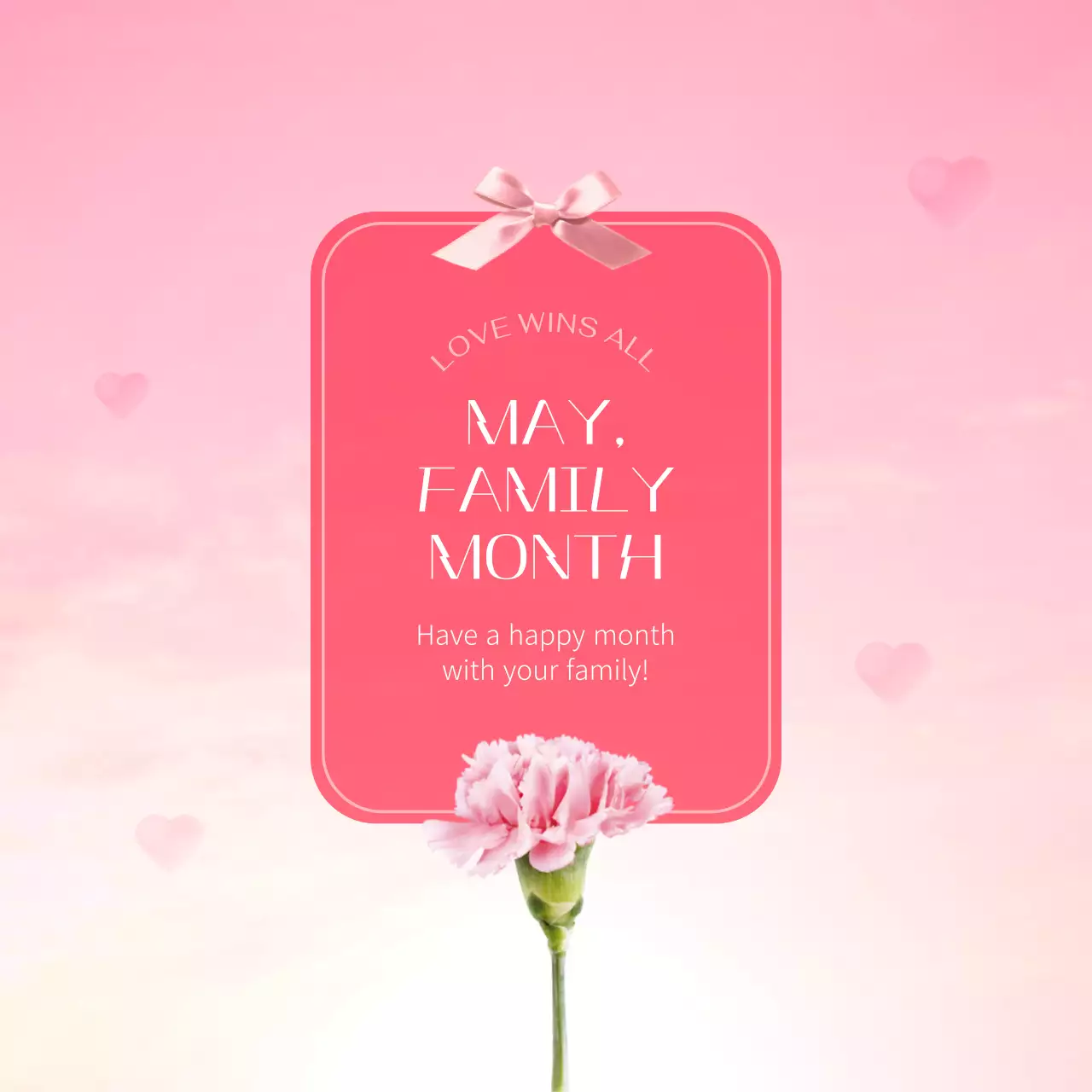 Pink Elegant Family Announcement Social Media Post