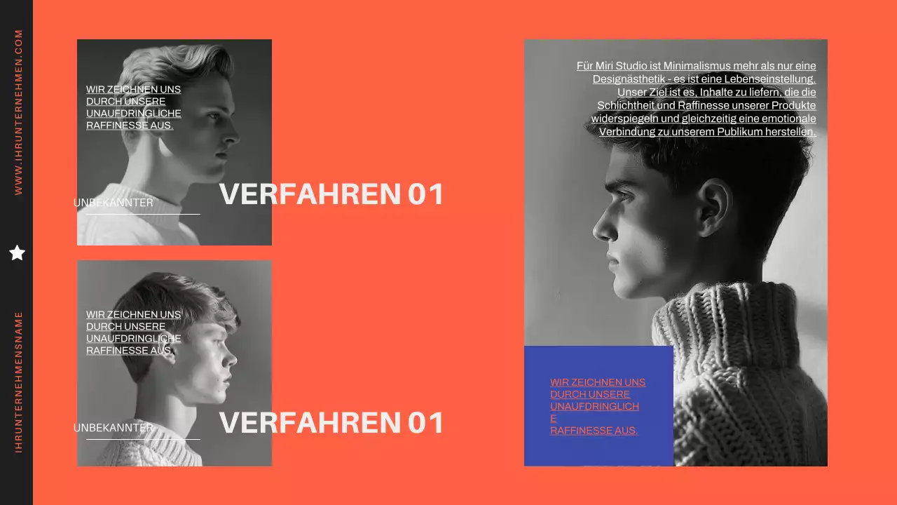 Orange und Schwarz Minimal Modernes Geschäftsprofil