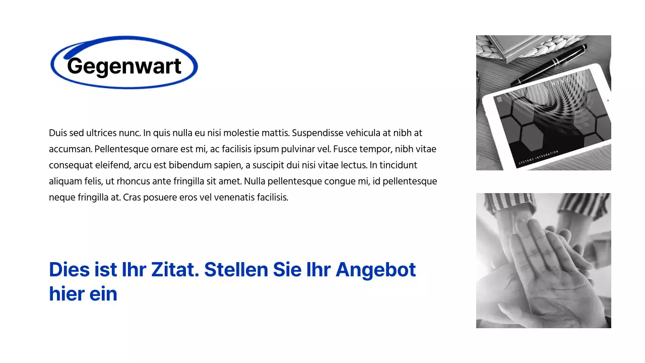 Blue Modern Marker Unternehmen Einführung