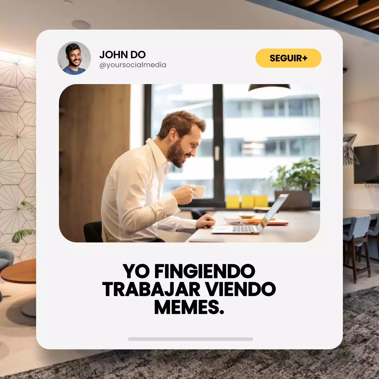 Pop-Up Meme Moderno Blanco y Marrón