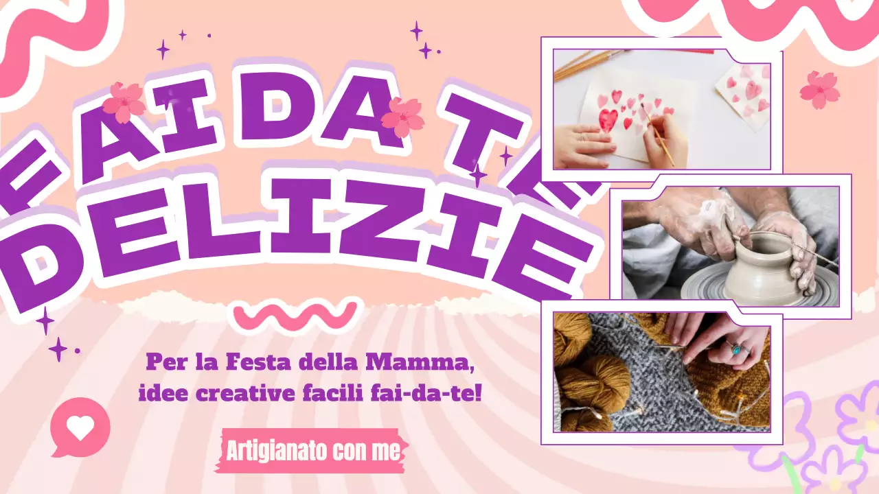 Idee fai da te per la festa della mamma rosa e moderna Pubblicità