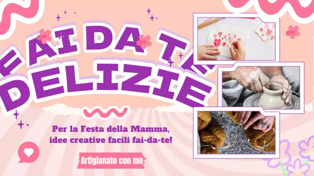 Idee fai da te per la festa della mamma rosa e moderna Pubblicità