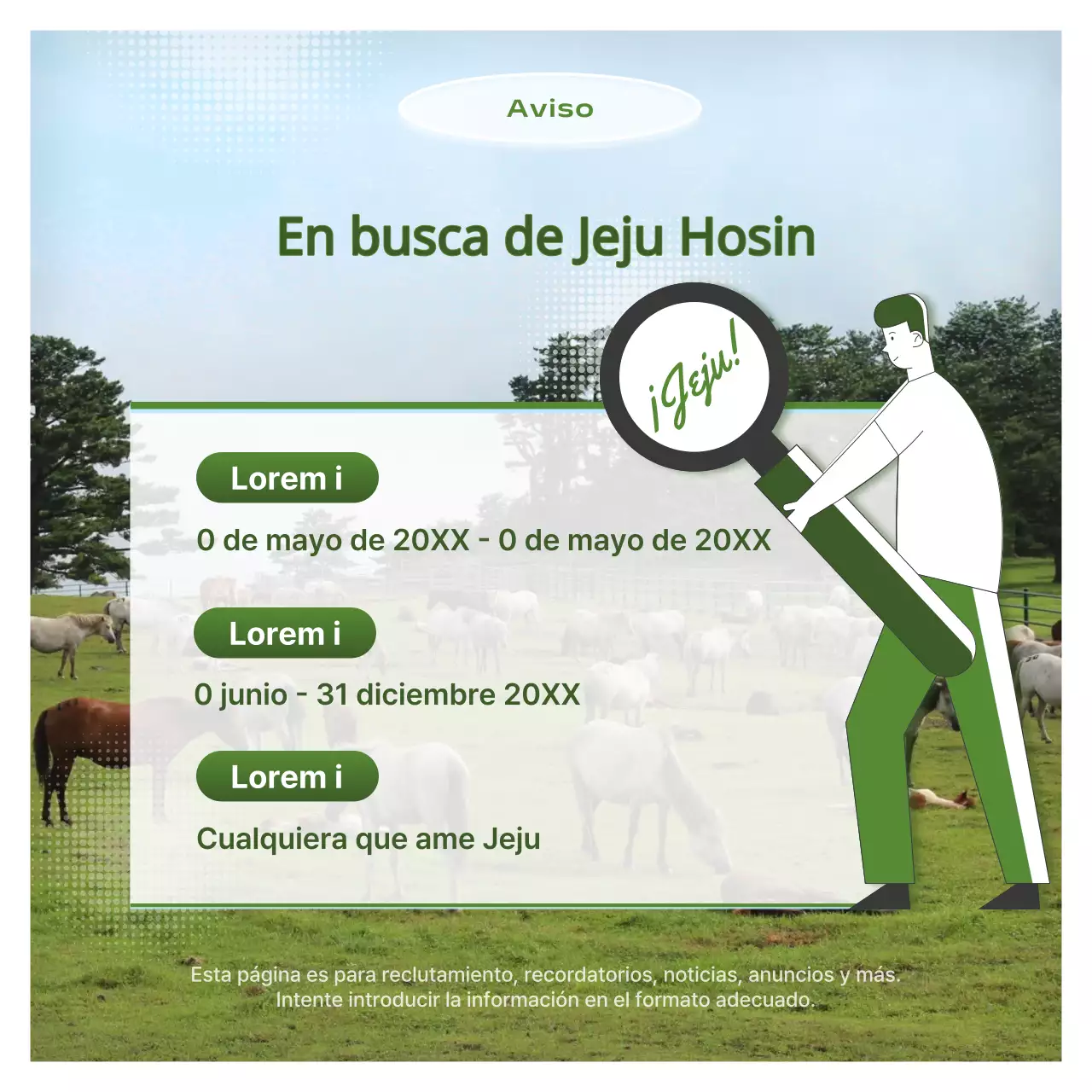 Un moderno poste guía del barrio de Jeju en verde claro y azul cielo