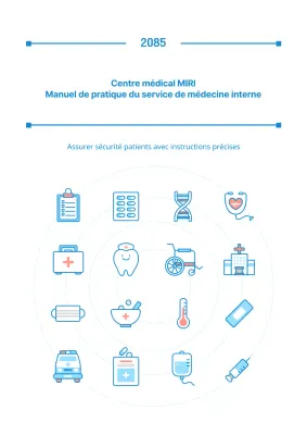 Jolie couverture bleue et rose pour le manuel de travail de l'unité de soins