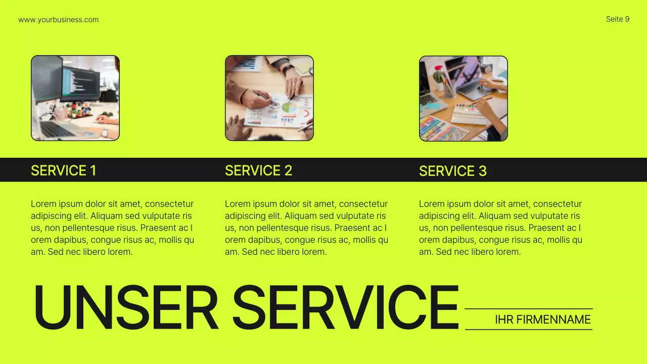 Lime Orange Bold Geschäftsprofil Einführung