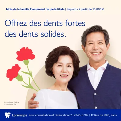 Promotion dentaire simple pour la fête des mères en beige et bleu marine