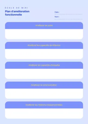 Un plan d'amélioration fonctionnelle simple, bleu clair et bleu