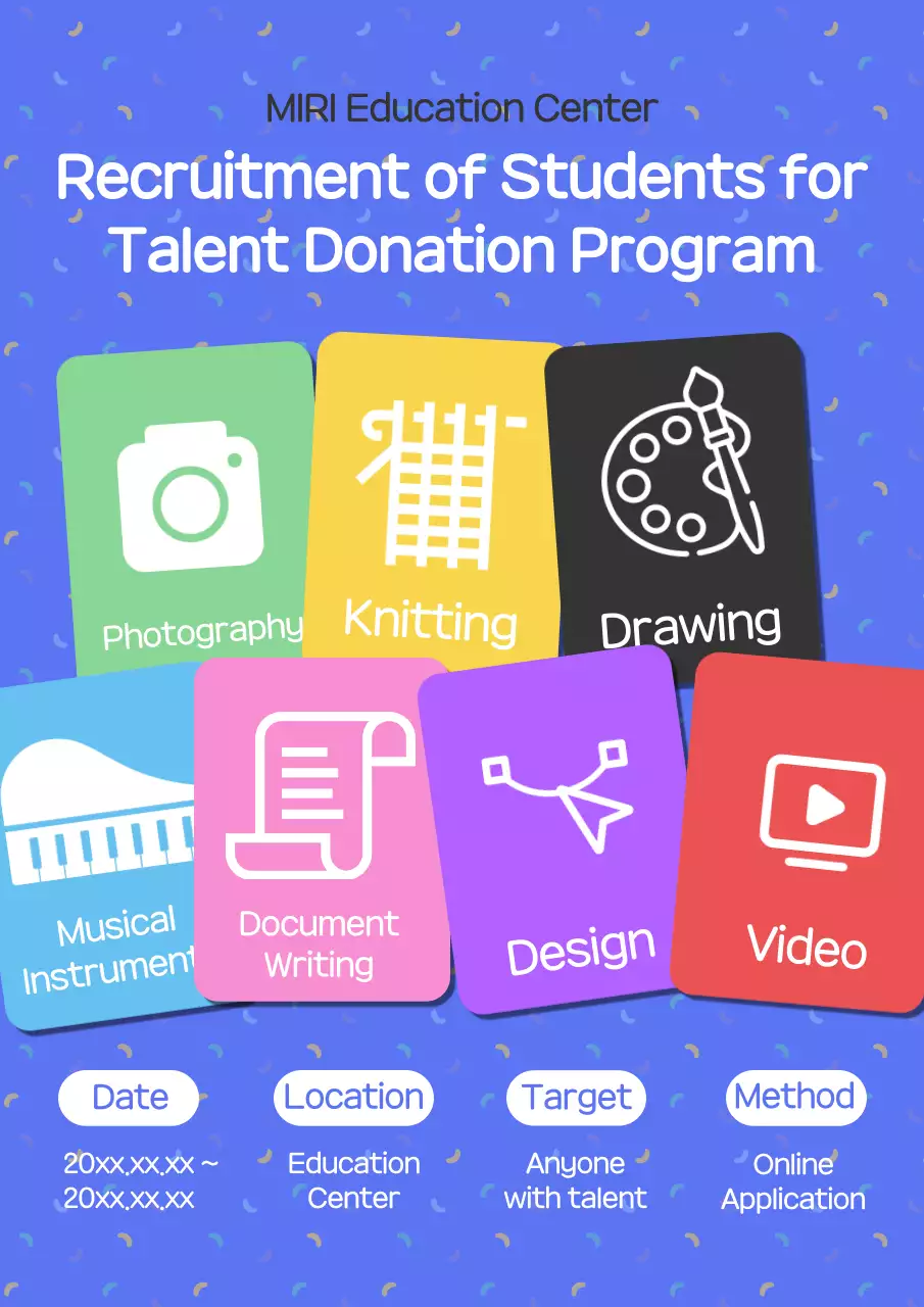 Blue Modern Talent Recruitment Poster