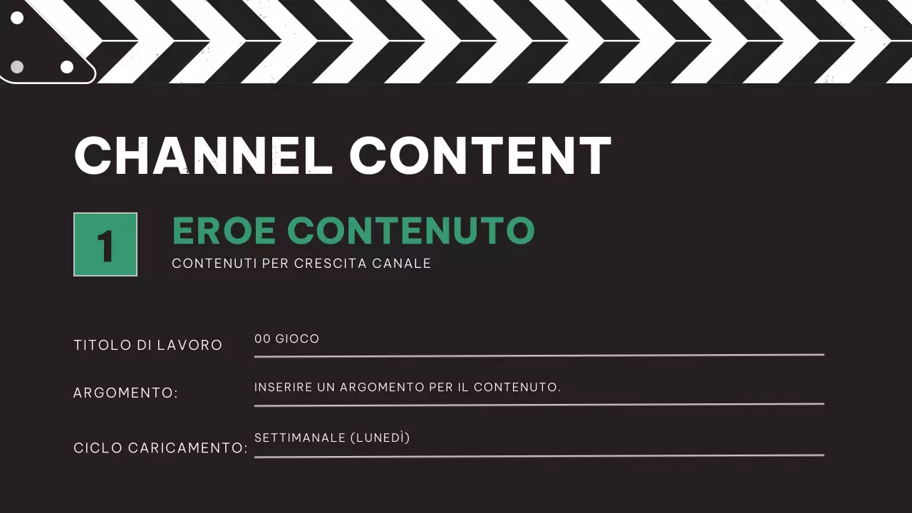 Piano dei contenuti video retrò rosso e arancione