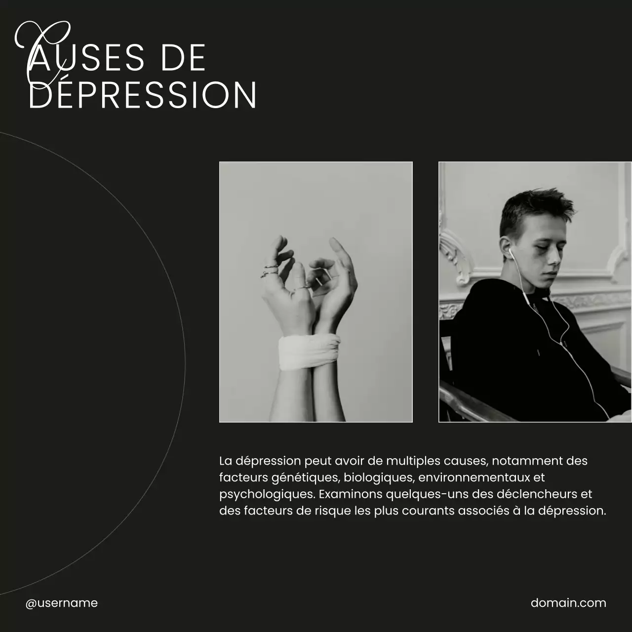 Beige Black and White Minimal Mental Health Care Self-Love Campaign (Campagne pour l'amour de soi)