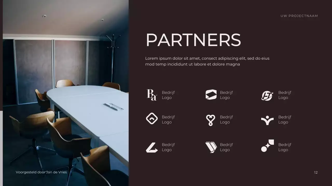 Zakelijke presentatie met neutrale toon