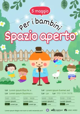 Simpatico poster verde per bambini