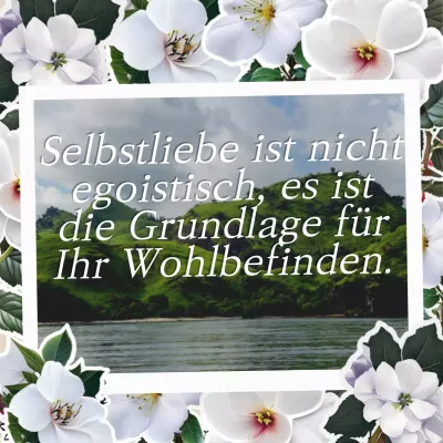 Weiße tropische Selbstliebe Zitat Werbung