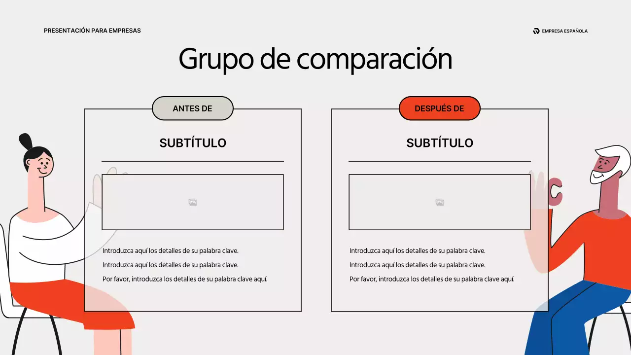 Un moderno informe empresarial en rojo y beige