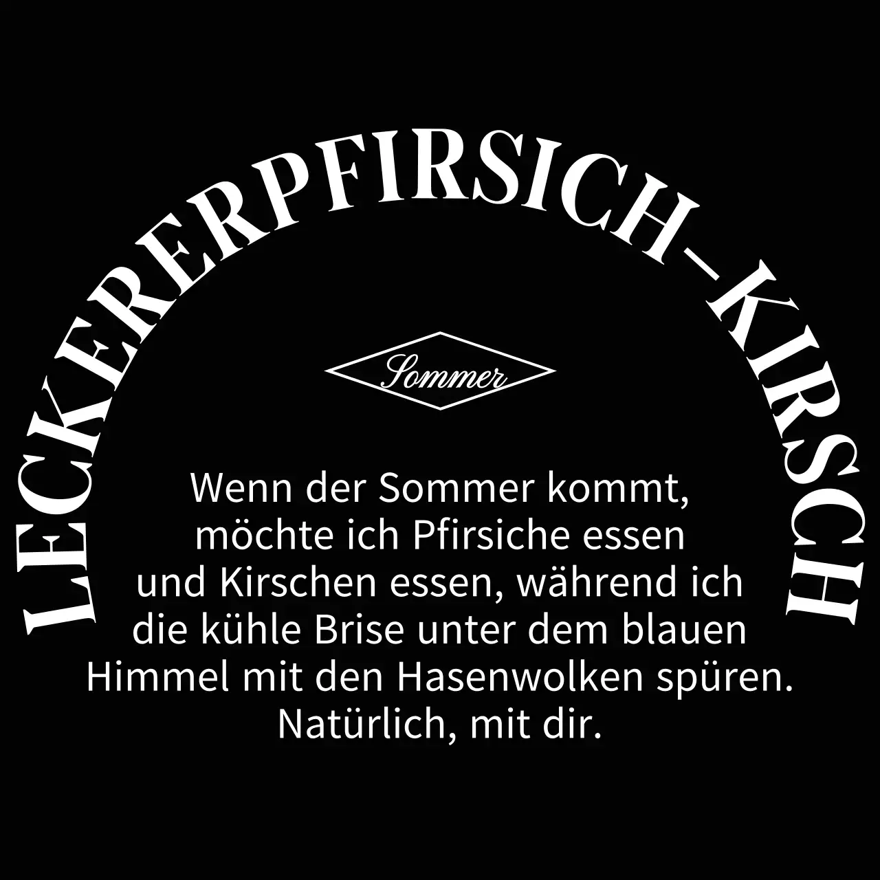 Personalisierte Waren mit einem emotionalen Konzept mit Textbetonung