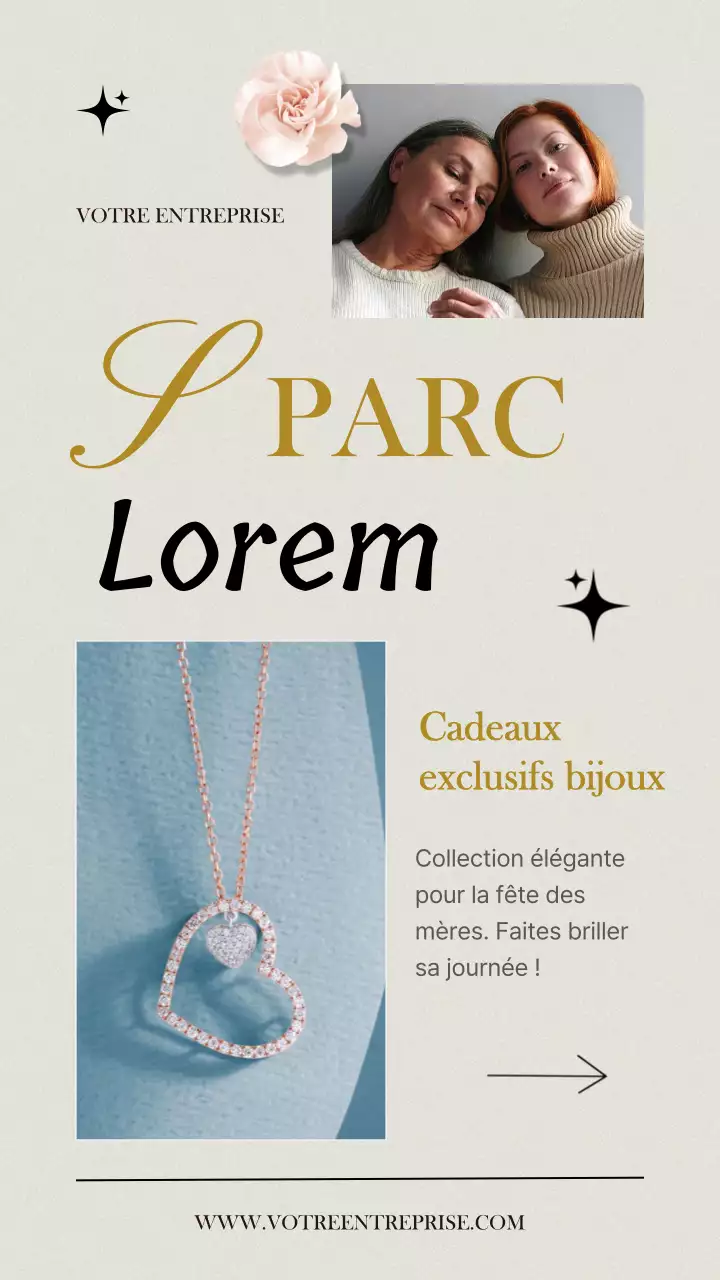 Beige et or élégants bijoux exclusifs Cadeaux pour maman promotion