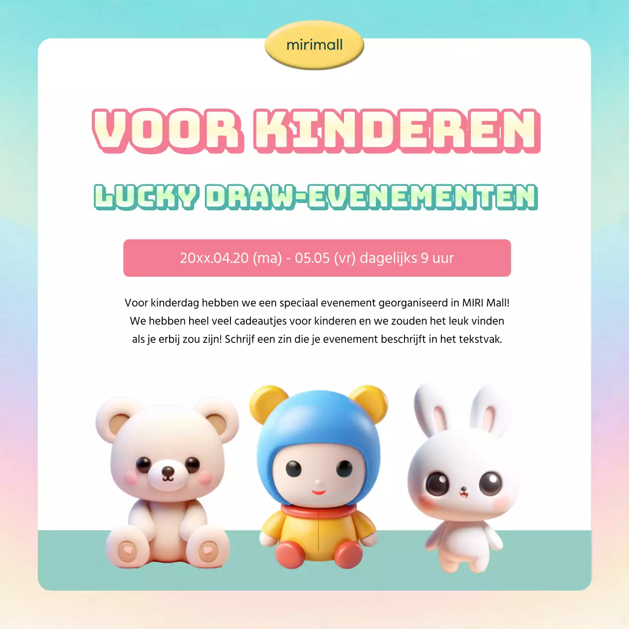 Over de mint en roze trendy Lucky Draw