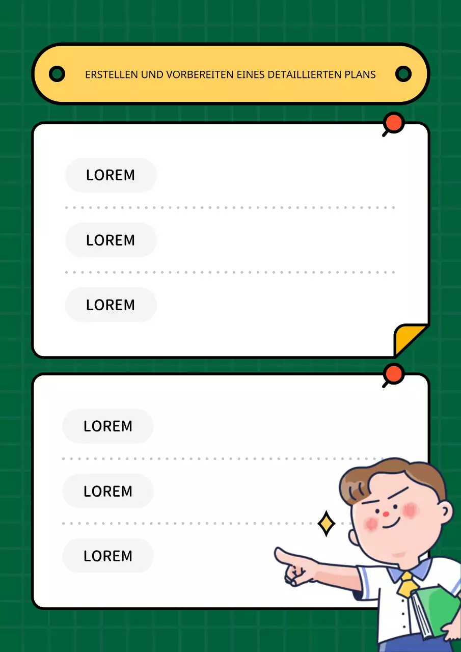 Niedlicher grüner und gelber Journal-Planer