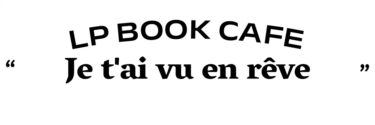Articles de Bookcafe avec des phrases sentimentales dans des textes courbes et des polices avec empattement