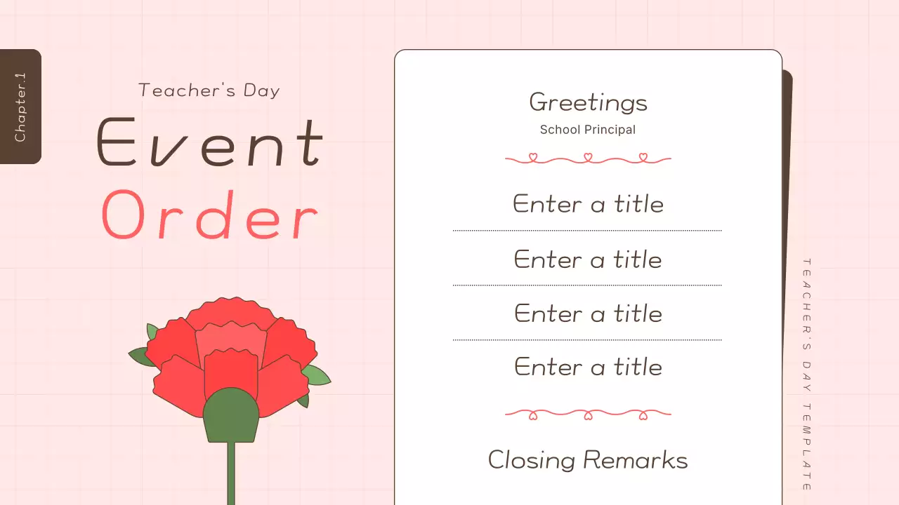 핑크 미니멀 교사 초대 프레젠테이션